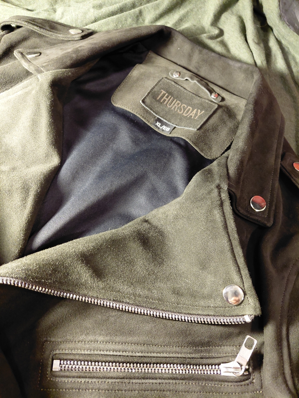 Thursday Boots Rare XL Men's Olive Green Suede Jacket